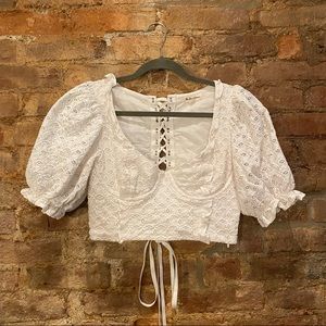 For Love & Lemons Sand Dollar Lace-up Top